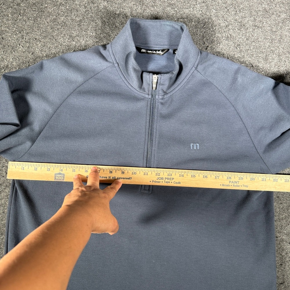 TravisMathew Mens Gray Quarter Zip Pullover Long Sleeve Golf Sweater Large 12506 - Picture 10 of 10